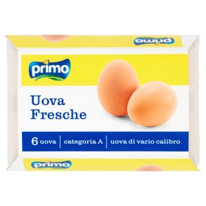 Primo Uova Fresche 6 Uova Categoria A uova di vario calibro 330 g -  SuperSIGMA