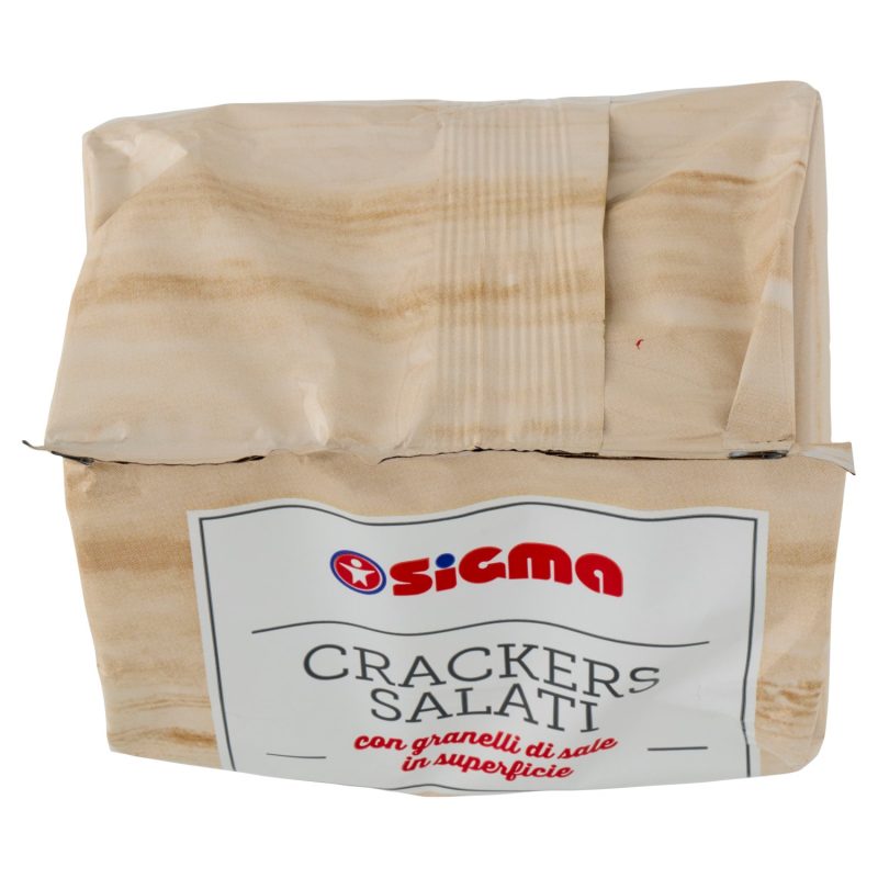 Sigma Crackers Salati con granelli di sale in superficie 500 g