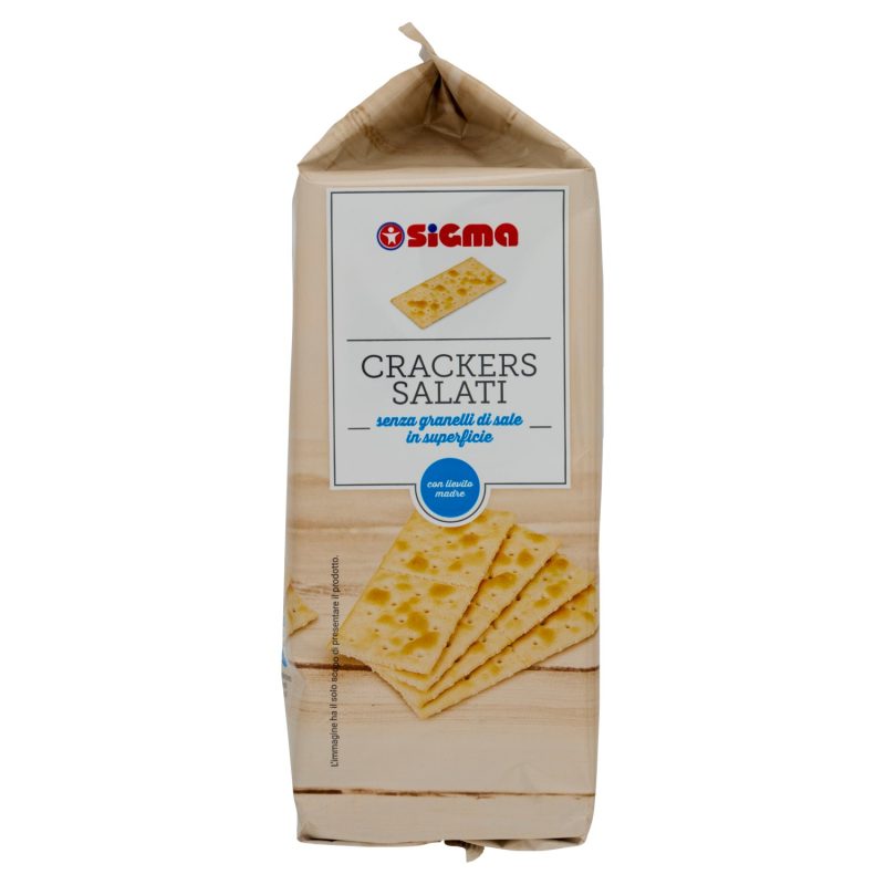 Sigma Crackers Salati senza granelli di sale in superficie 500 g