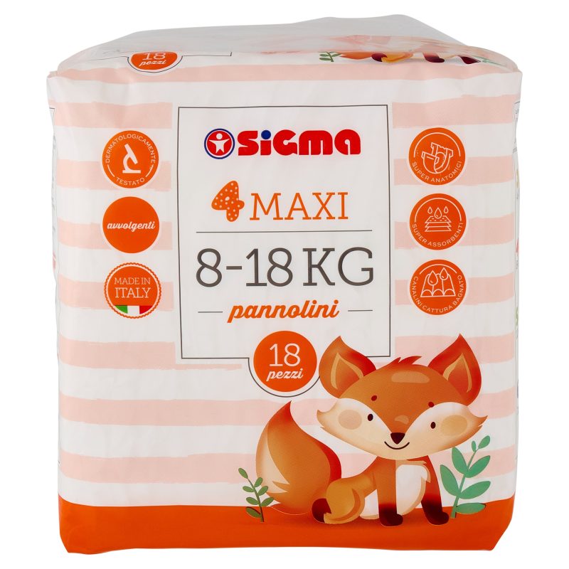 Sigma Pannolini Maxi Taglia 4 8-18 kg 18 pz